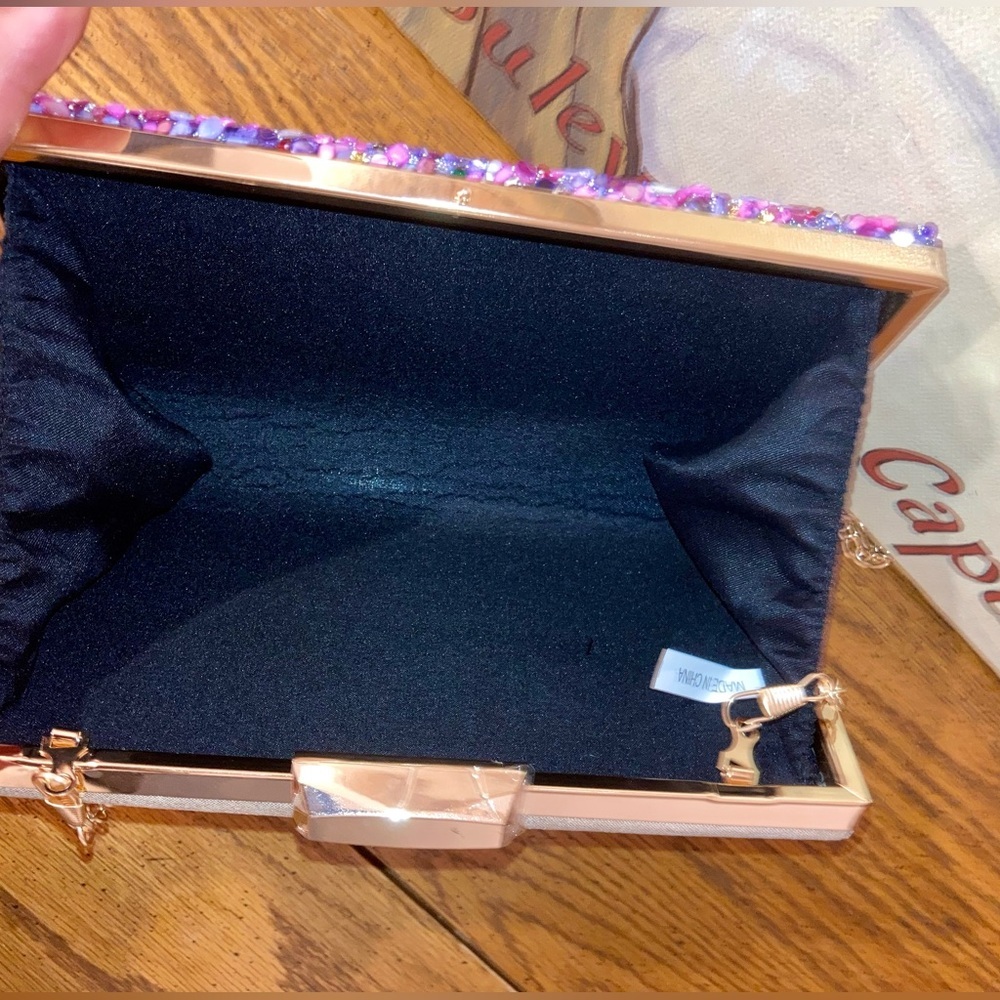 Embellished Crossbody/Clutch NWOT Purples, Pink and Rhinestones   - - Picture 9 of 16